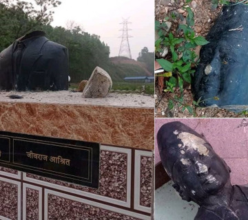 हेटौँडामा मदन भण्डारी र जीवराज आश्रितको प्रतिमा तोडफोड
